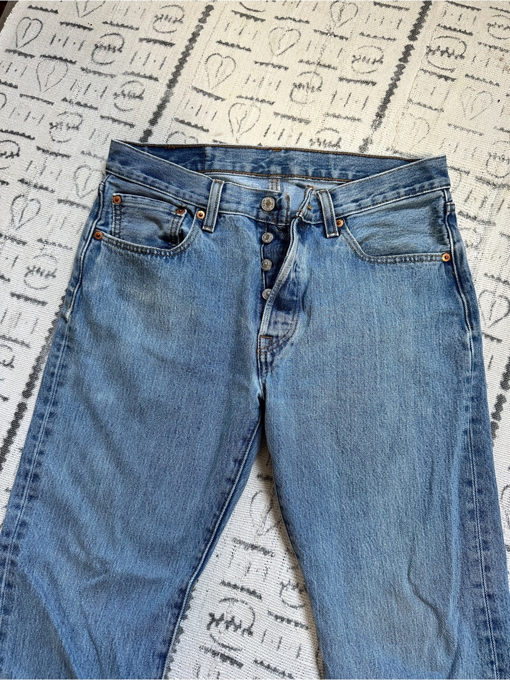 Levi's Straight Leg Jeans - Light Blue Denim
